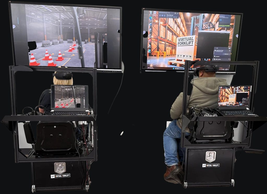 Two Virtual Forklift training stations at MAGNA